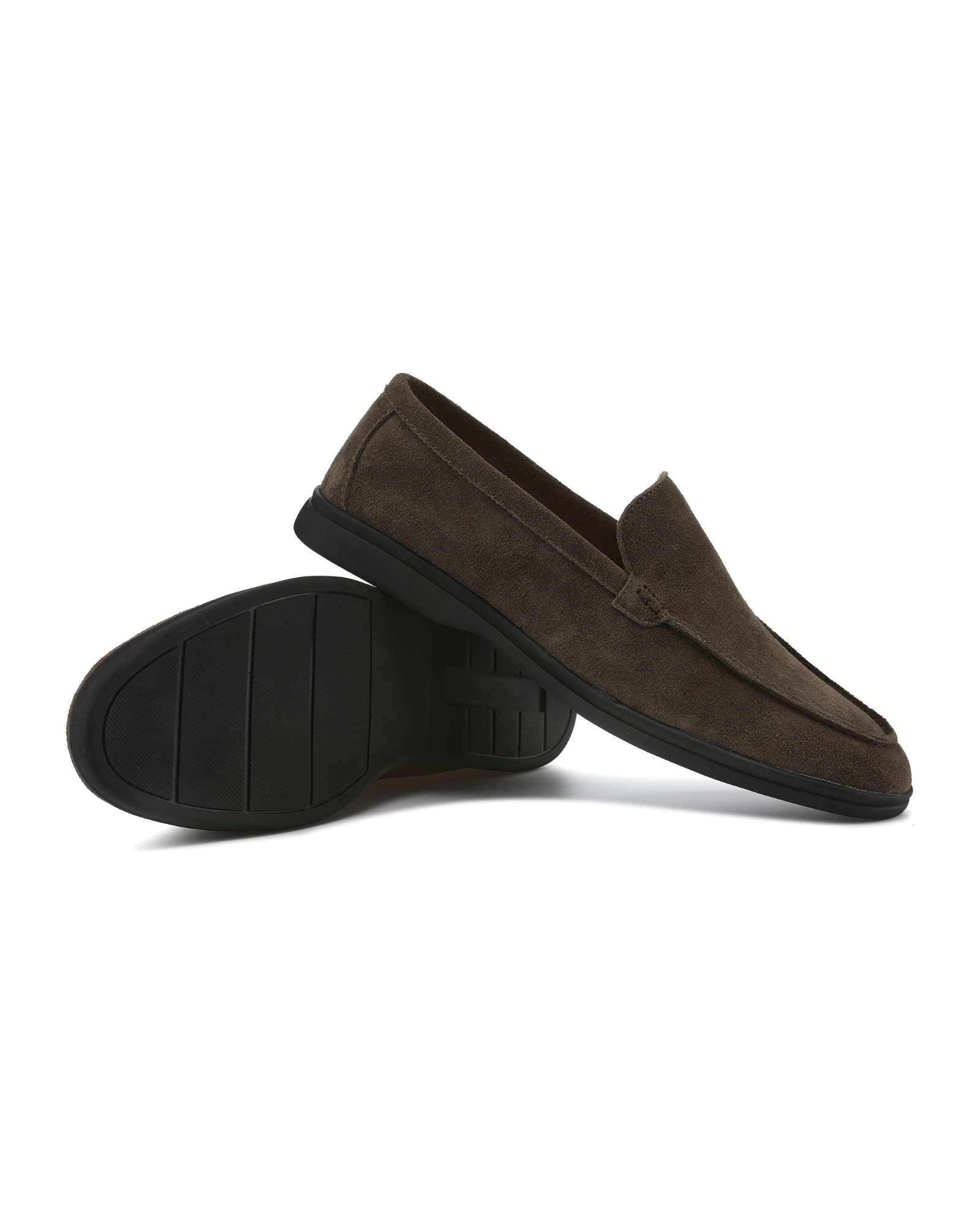 Mocassins en daim haut de gamme - Semelles noires