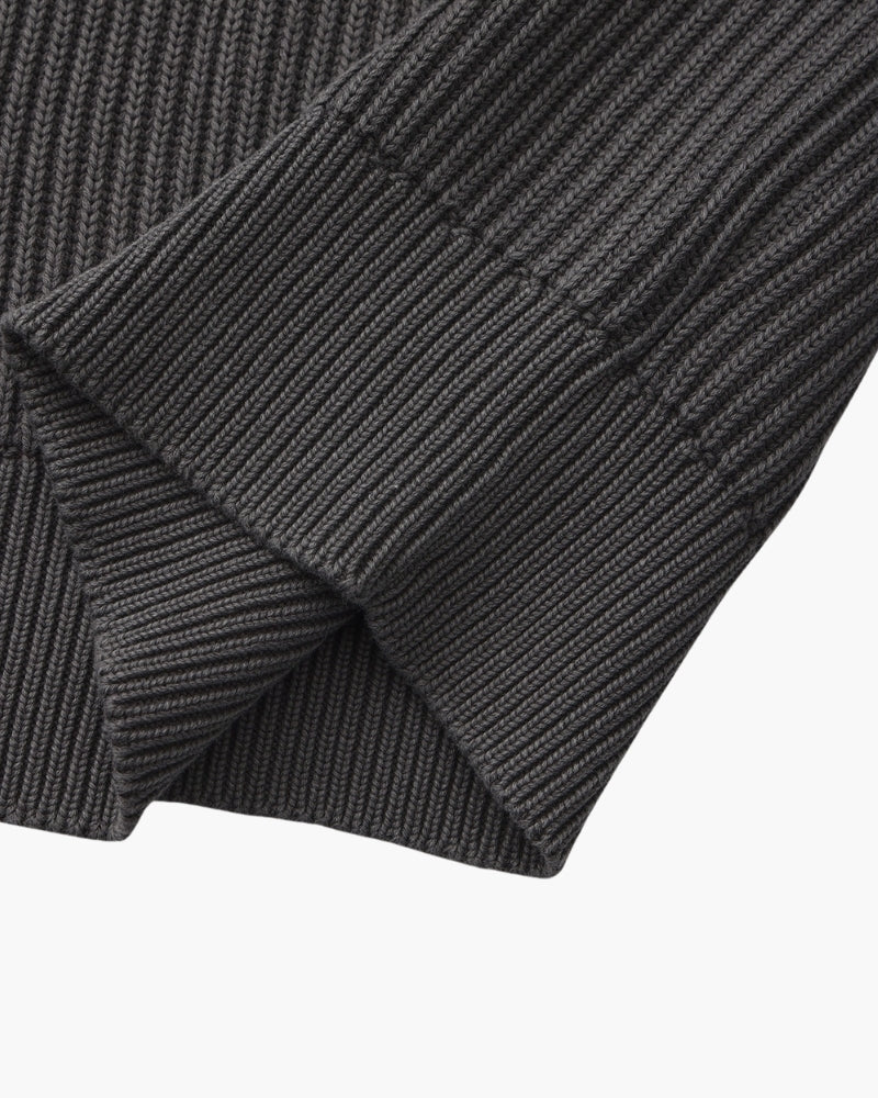 Col rond en maille côtelée