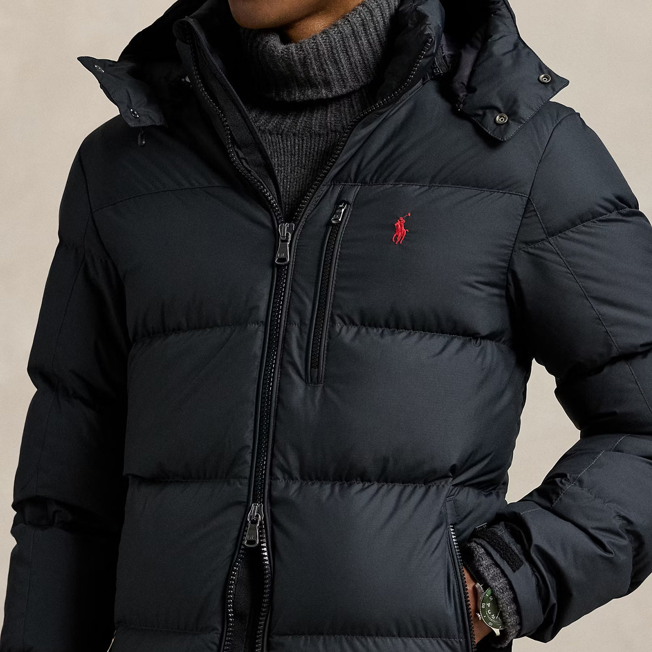 Élégante Polo Ralph Lauren Daunenjacke en classique Schwarz von Gorham 